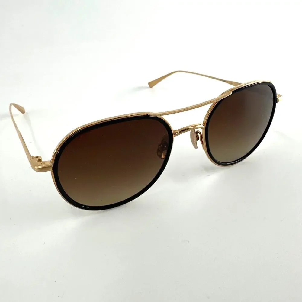Salt. Brushed Gold Black Polarized Desna Sunglasses